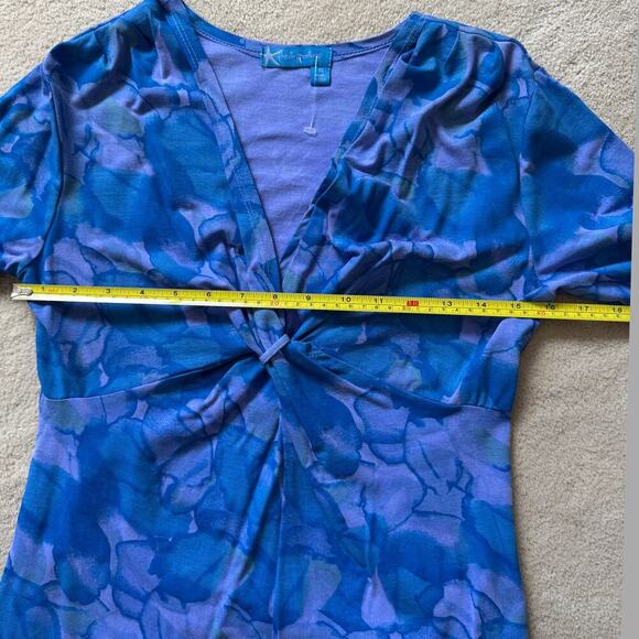 NWOT Fresh Produce Twist Front Top Floral 3/4 Sleeve Women's Size XS - Picture 8 of 9